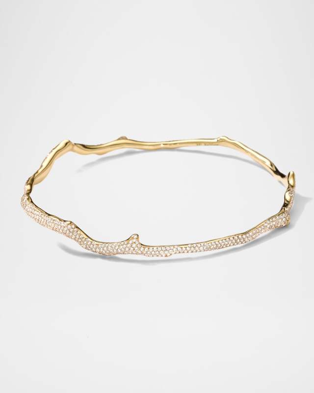 18K Gold Coral Reef Diamond Pavé Bangle